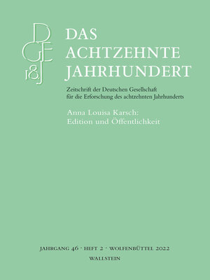 cover image of Das achtzehnte Jahrhundert 46/2